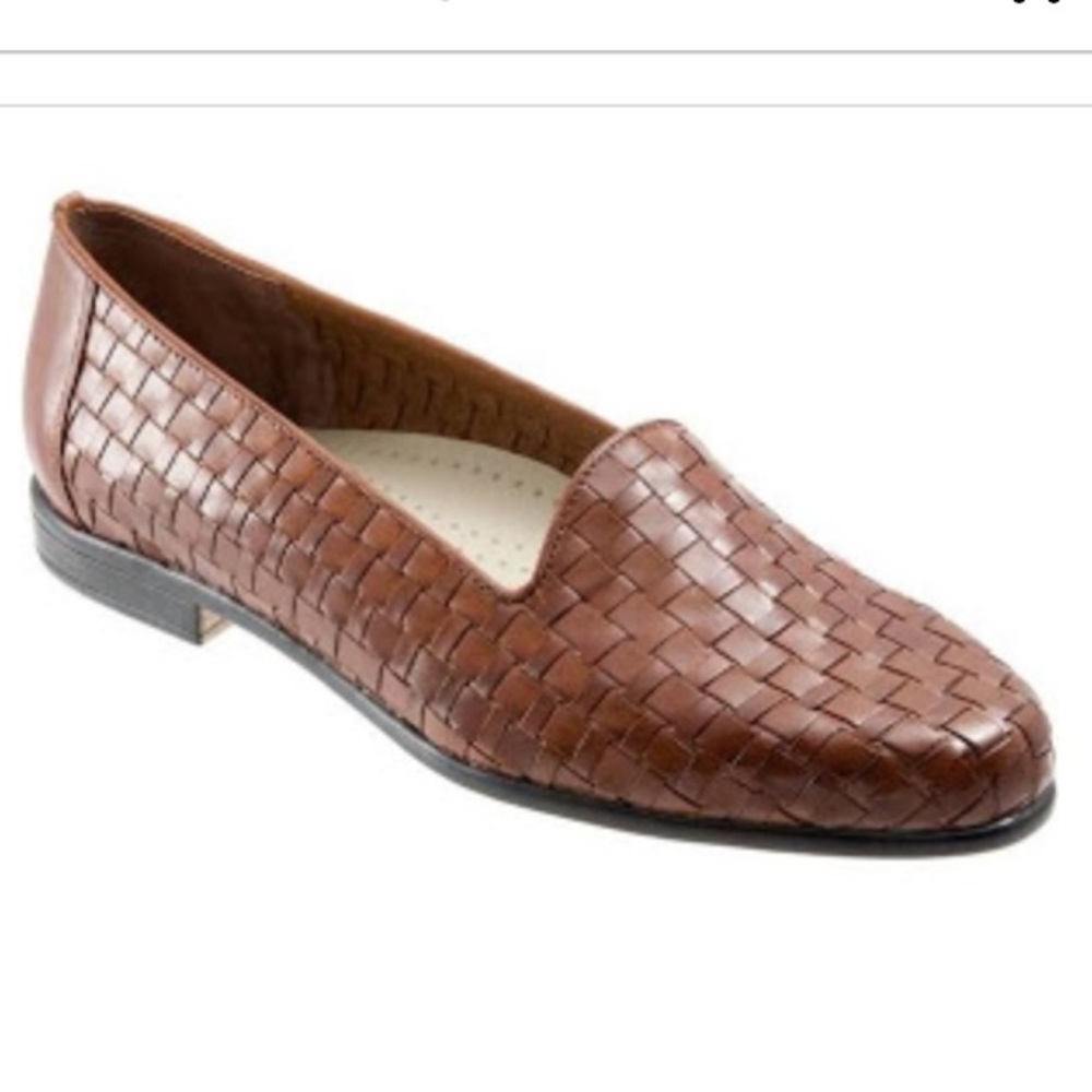 Trotters Liz Woven Block Heel Brown Loafers sz 6